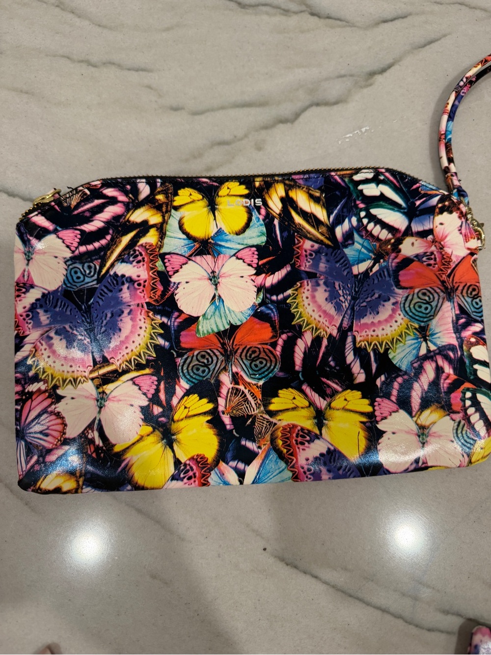 LODIS Multicolor Butterfly Wristlet Pouch and Coin Purse NWOT - Picture 2 of 11